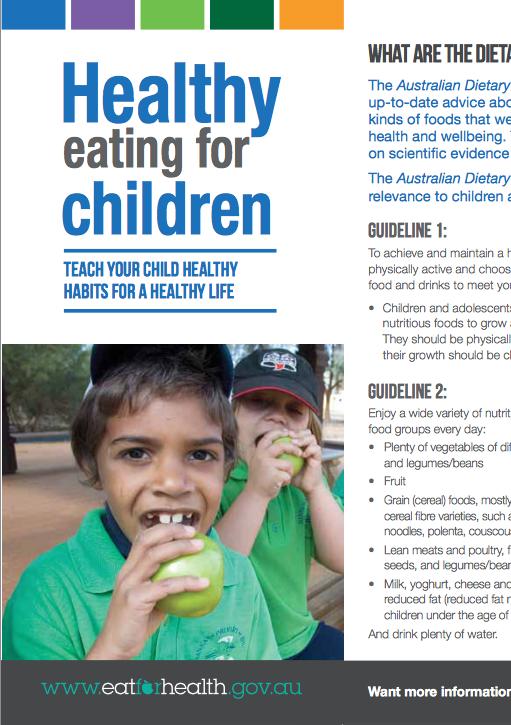 제 3 장외국의식생활지침제 개정동향 127 [ 그림 3-14] 호주어린이를위한식생활지침 2013 ( 호주소비자용리플렛 ) 4.