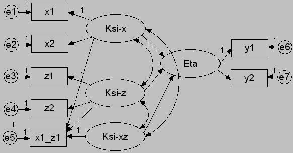 2009 KAMS/KSMA Fall International Confernece 329 Joreskog & Yang(996) 의접근법 x_z