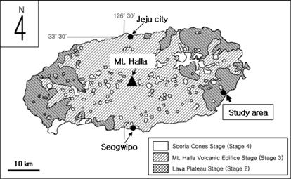 x sz Type II sz : p 5 Fig. 1. Geological map of Jeju Island showing the sampling site for the type II xenoliths(after Lee, 198).» y z sw y, w w û wû- w (, 1994; Kim et al., 00).