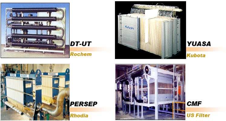 Africa, UF Mitsui Petrochemical UBIS/ASMEX - 0.025 μm Japan, UF Dorr-Oliver MSTS/MARS - - U.S.A, UF Memtec MEMBIO - - Australia, UF Rochem - UT-DT 0.01 μm German, UF KUBOTA BIOREM Ceramic Mem.