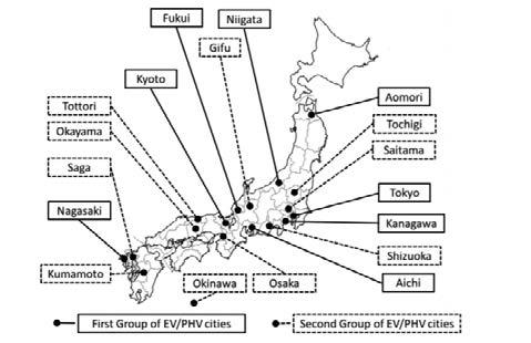 IDI 도시연구 제 13 호 (2018. 6) 자동차제조업체들은대체에너지연료차량을개발하고시장에판매하려는노력에도불구하고 2020년에는전체차량의 20% 미만을차지할것으로예상했다 (Maruyama 2014). 이러한난관을해결하기위해, 또전기자동차의초기시장을준비하기위해일본은 2009년 3월전기자동차와플러그인하이브리드의확산확대를시작했다.