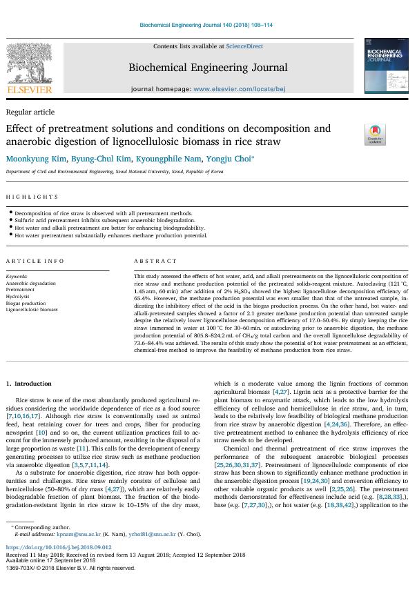 Science of the Total Environment, 633: 1148-1155 Sang Hyun Kim, Seulki Jeong, Hyeonyong Chung, Kyoungphile Nam* Stabilization