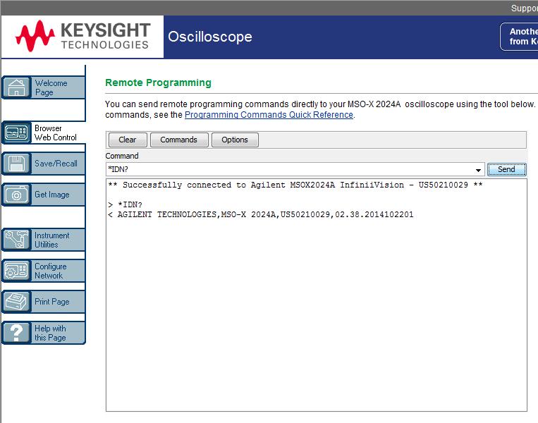 21 웹인터페이스 Keysight IO 라이브러리를사용한원격프로그래밍 SCPI Commands 애플릿창에서원격프로그래밍명령을입력할수있는반면, 자동테스트및데이터수집의원격프로그래밍은일반적으로계측기의웹인터페이스와별개인 Keysight IO 라이브러리를사용하여실행됩니다.