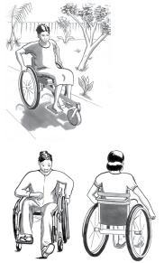 휠체어가움직일때올바르게맞는지확인 피팅의마지막부분은휠체어가움직일때휠체어가어떤지확인하는것입니다. 만약휠체어사용자가스스로 휠체어를밀지못하면, 가족원 / 보호자에게밀어달라하고관찰합니다. 확인해야하는부분 : 등받이가휠체어를밀때휠체어사용자의견갑골이자유롭게움직 이게하는가요?