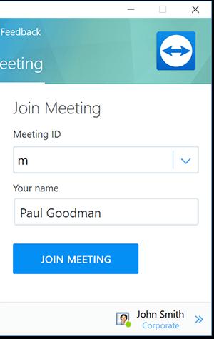 회의동안모든참가자에게사용자의이름이보입니다 (see section 3.7.2, page 29). 회의참가영역. 회의에참가하려면앞서설명한데이터를입력란에입력한후회의참가를클릭하십시오.