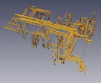 플랜트내배관의점군데이터 강재 CAD 작성기능 3D 배관 CAD 모델 임의의배관