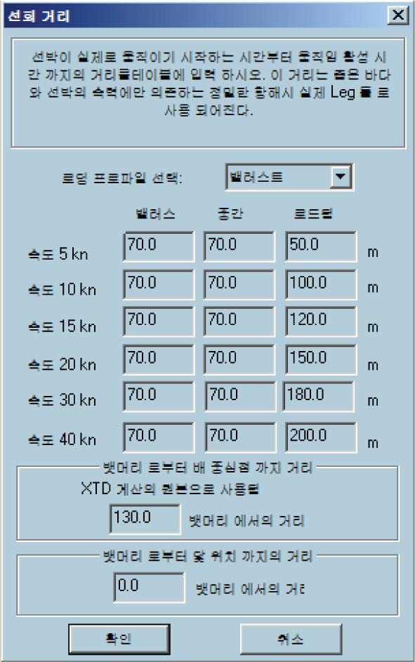 Low speed limit, kn 이매개변수는 TCS 가활성이고선박속도가지정된임계값이하인경우경보를작동시키는데사용됩니다. 즉, 지정된조건에서오토파일럿이적절한조타품질을제공할수없습니다.