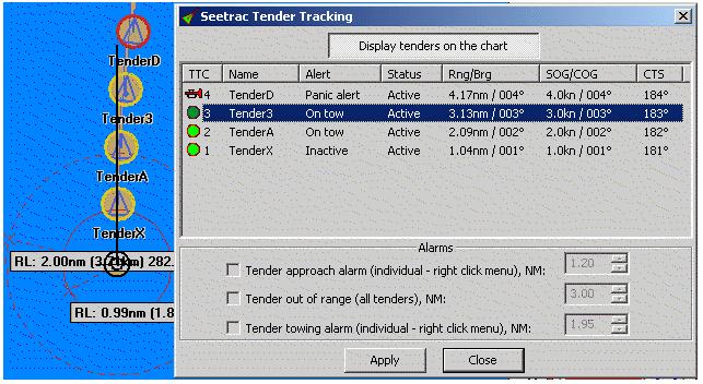 SeaTrac 물표표시 1. Target Table 버튼을오른쪽클릭하여 SeaTrac tender tracking 대화상자를엽니다. 2.