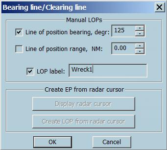 2. 선의경우 Line of position bearing,degr