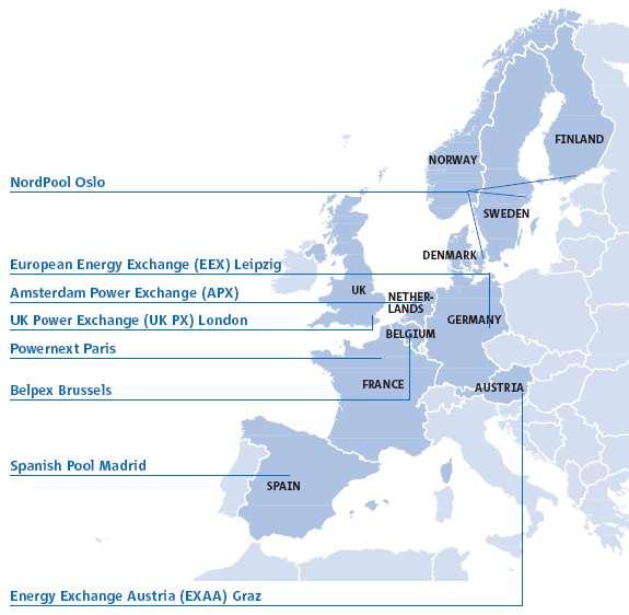그림 23 유럽각지역의주요전력거래소 출처 : 해외전력산업동향 (KPX, 2015) 2.2 2005년의에너지법내용 2.2.1 망요금에대한사전적 (ex-ante) 규제 EU의 E-Directive 2003의 23(2) 조는, 망요금계산에사용되는방법론을시행하기전에, 이방법론을사전에확정하거나사후에승인하도록규정하고있다.