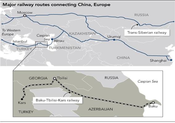(Kars) 와조지아서부아칼칼라키 (Akhalkalaki) 를잇는신규철도가건설됐으며 2 조지아내아칼칼라키 - 마르바드 (Marabda)- 트빌리시철도구간 의확장공사가이뤄졌다. 아제르바이잔정부는 BTK 철도개통으로단기적으로는 650 만톤의화물과 1 백만명의여객운송이가능하며 2034 년까지 1,700 만톤의화물과 3 백만명의여객운송으로늘어날것으로전망하고있다.