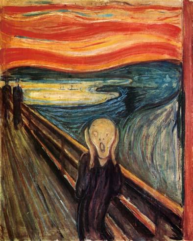 7 광인만이그릴수있는 절규 하는얼굴 1 뭉크, < 환상 >, 1892, 오슬로뭉크미술관 2 뭉크, < 절규 >, 1893, 오슬로국립미술관 노르웨이의화가뭉크 (Edvard Munch, 1863~1944) 는의사의아들로태어났다. 그의아버지크리스티안은부인인레우라가죽기전까지는유머도풍부하고자상한아버지였다.