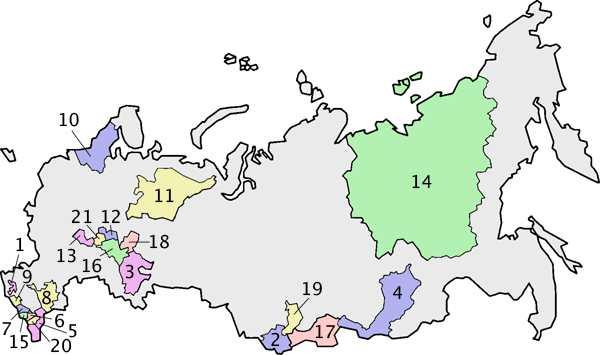 1,834 개 ) 및시 (1,028 개 ) 1-2. 러시아연방의구성주체 1-2-1. 공화국 (Pеспублика) : 21개 구소련당시인구.