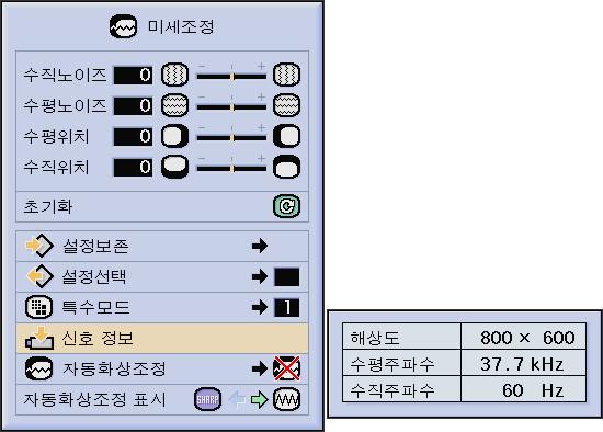 보다상세한절차에대해서는 38 페이지를참조해주십시오. 라인마다 ( 수평스트립스 ) 반복해서표시되는컴퓨터패턴을방지해주십시오.