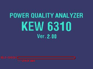 3.4.1 초기표시화면 KEW6310 3.4 전원투입 ( 기기의기동 ) 3.4.1 초기표시화면 화면이표시될때까지전원키를눌러기기를기동시킵니다.