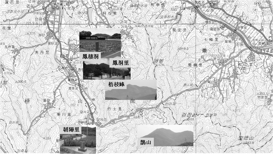 지명형성의 풍수담론 231 봉형이기 때문에 봉을 날아가는 것을 붙잡기 위해 봉정리(鳳停里) 라 하였고 특히 亭 이 아니라 停 으로 명명한 것으로 유추할 수 있 다. 봉의 먹이를 의미하는 대나무 관련 지명으로 죽성(竹成), 하죽 (下竹)이 있다.