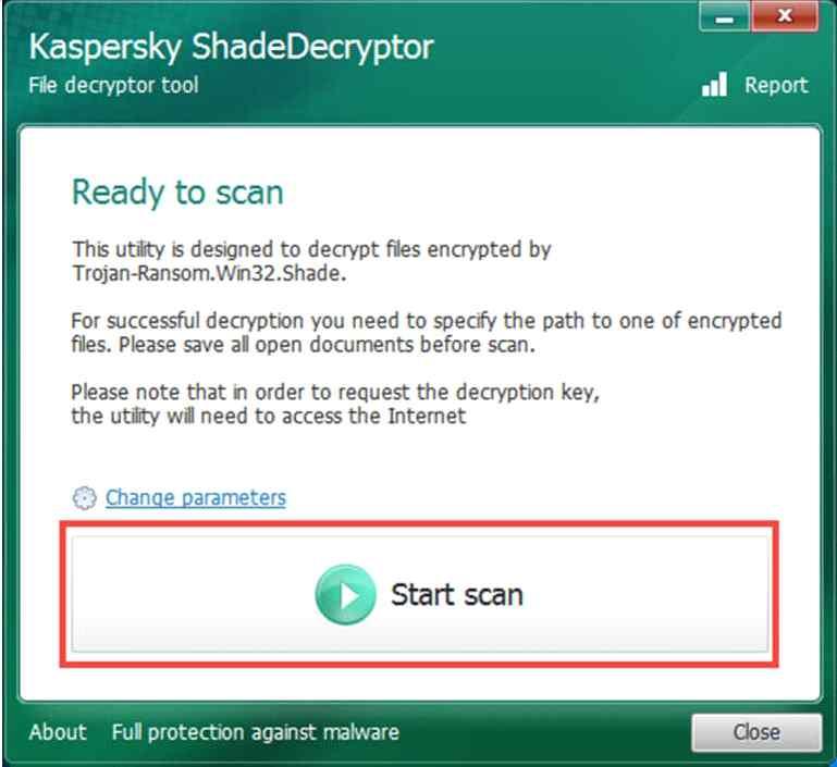 7. Start scan( 스캔시작 ) 을클릭하세요. 8. Specify the path to one of encrypted files ( 암호화된파일경로찾기 ) 창에서복원을원하는파일을선택하세요. 9. Open( 열기 ) 를클릭하세요. 10.