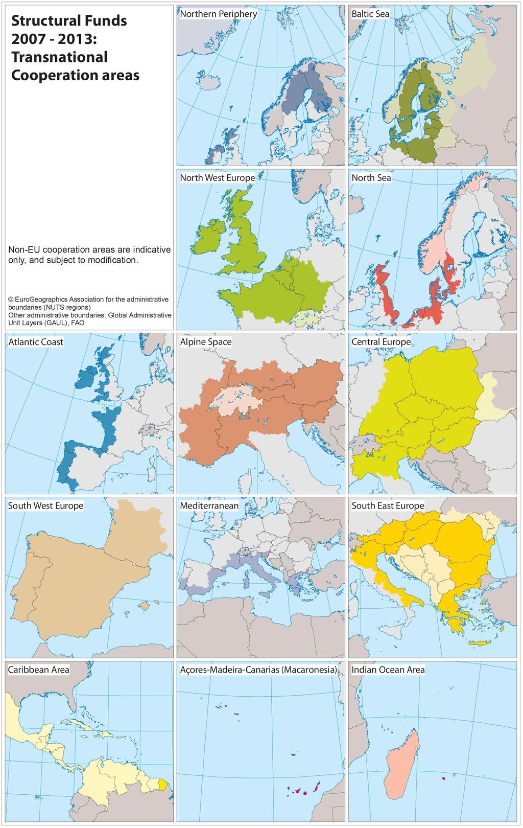 그림 1 EU 초국경적지역협력프로그램추진대상지역 자료 : European