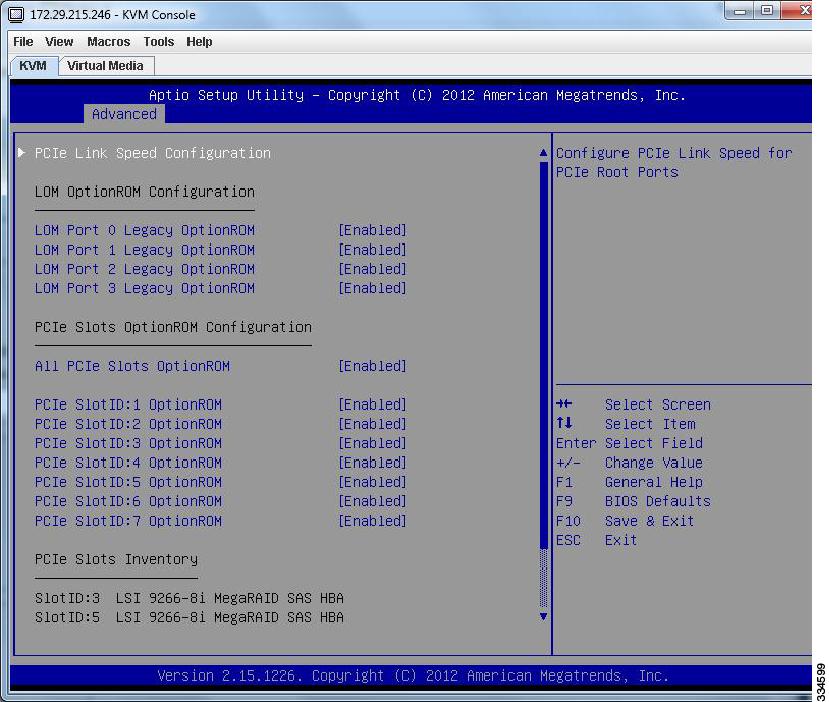 3 장서버유지관리 서버구성요소교체 그림 3-22 BIOS Setup Utility Advanced( 고급 ) > PCI Configuration(PCI 컨피그레이션 ) 윈도우 RAID 컨트롤러부팅지침서버를초기구성할때 RAID 컨트롤러는 PCIe 슬롯 3 또는슬롯 5에설치되거나 ( 단일 RAID 컨트롤러컨피그레이션의경우 ) 슬롯 3과슬롯 5에모두설치됩니다