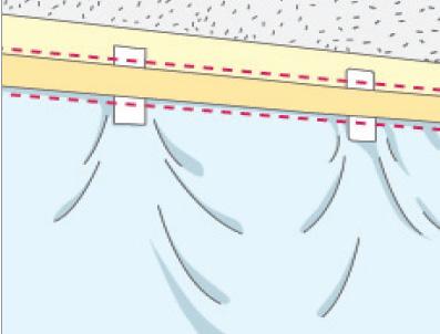 콘크리트재질의벽면은테이프가고정되기어려우므로접착스프레이를뿌려준후비닐시트를붙여줌.
