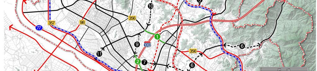 0km - 서울~문산간도로 : 서울~문산, 연장 35.5km - 국도1호선 대체우회도로: 서울(방화동)~문산, 연장 35.