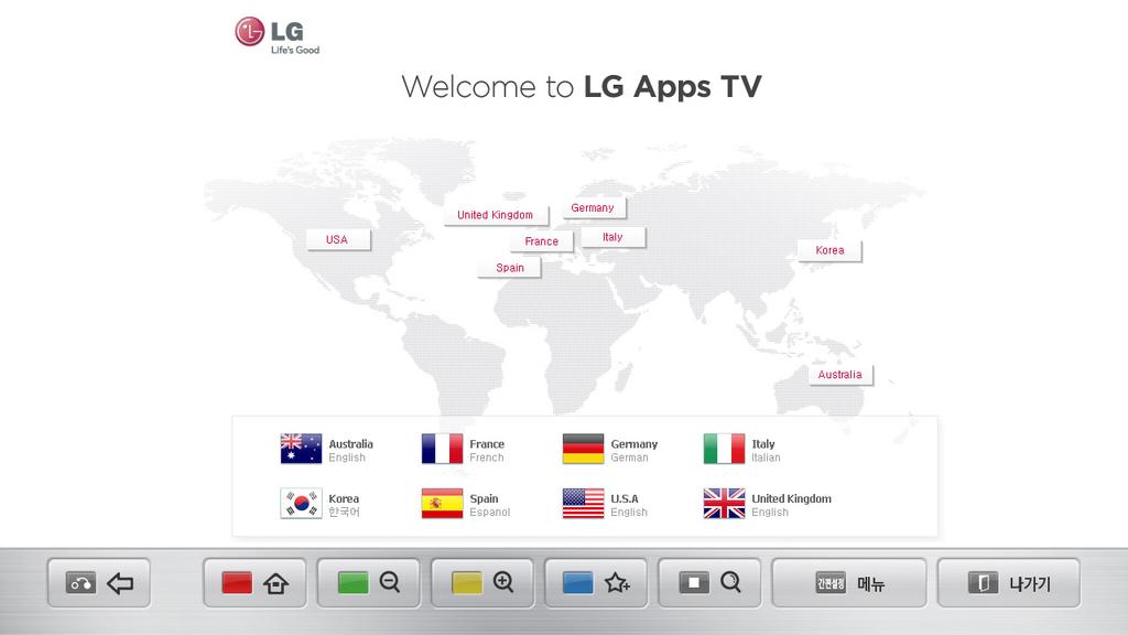 인터넷을사용하려면 웹사이트를 TV 에서이용할수있습니다. 6 웹사이트를이용할수있습니다. 웹사이트안의글자를입력할수있는란을선택하면하단에자판이나타납니다. 1 2 3 4 5 6 7 1 2 3 4 5 6 7 이전화면으로이동합니다. 즐겨찾기화면으로이동합니다. (111 쪽 ) 일반리모컨의 ꔅ ( 빨강 ) 버튼을눌러도됩니다. 화면을확대하거나축소합니다.