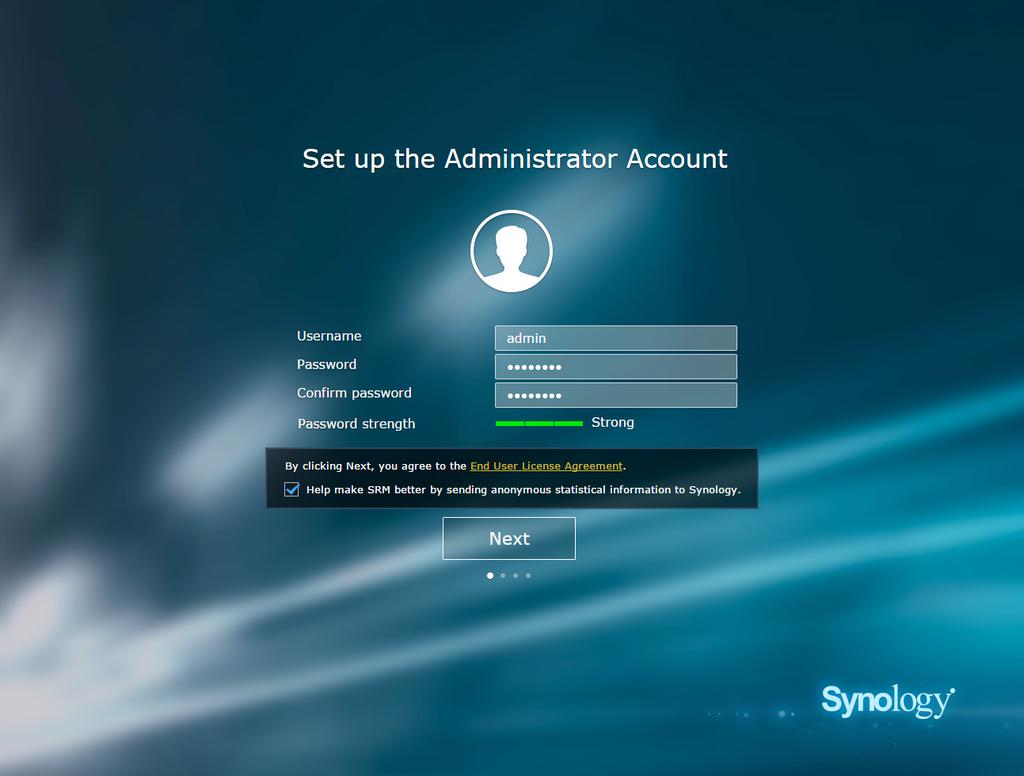 SRM(Synology Router Manager) 설정 1 Synology Router 의로컬네트워크에연결된무선장치또는컴퓨터를사용합니다. 무선장치를사용하는경우 Wi- Fi 네트워크를검색하고가입합니다 (SSID: SynologyRouter, 패스워드 : synology).