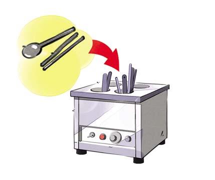 음식찌꺼기제거 1일 1회이상세척 수저는구분하여세척