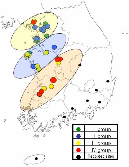 습지, 연못, 농수로등의서식지를크게벗어나지않고생활하는것으로판단되었다. 높은개발압력이존재하는지역의개체군을복원할경우, 차후개발에의하여서식지가훼손될위험성이높은것으로사료되었다. 따라서개발압력이높아잦은개발과서식지훼손이예상되는지역보다개발의가능성이낮은지역의개체군을우선적으로복원하는것이타당한것으로생각되었다 (Fig. 4)