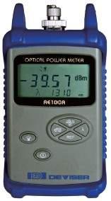 AE100/AE120/AE160: 미니광파워메터 특징 AE시리즈미니광파워메터 (Mini Optica Power Meter) 는광네트워크, CATV, FTTX현장에서설치및유지보수용으로사용되는범용계측기이다. 휴대가용이하고저전력을소모하는계측기로커다란화면을제공하며사용하기가매우간단하고가격이경제적인장점을가지고있다.