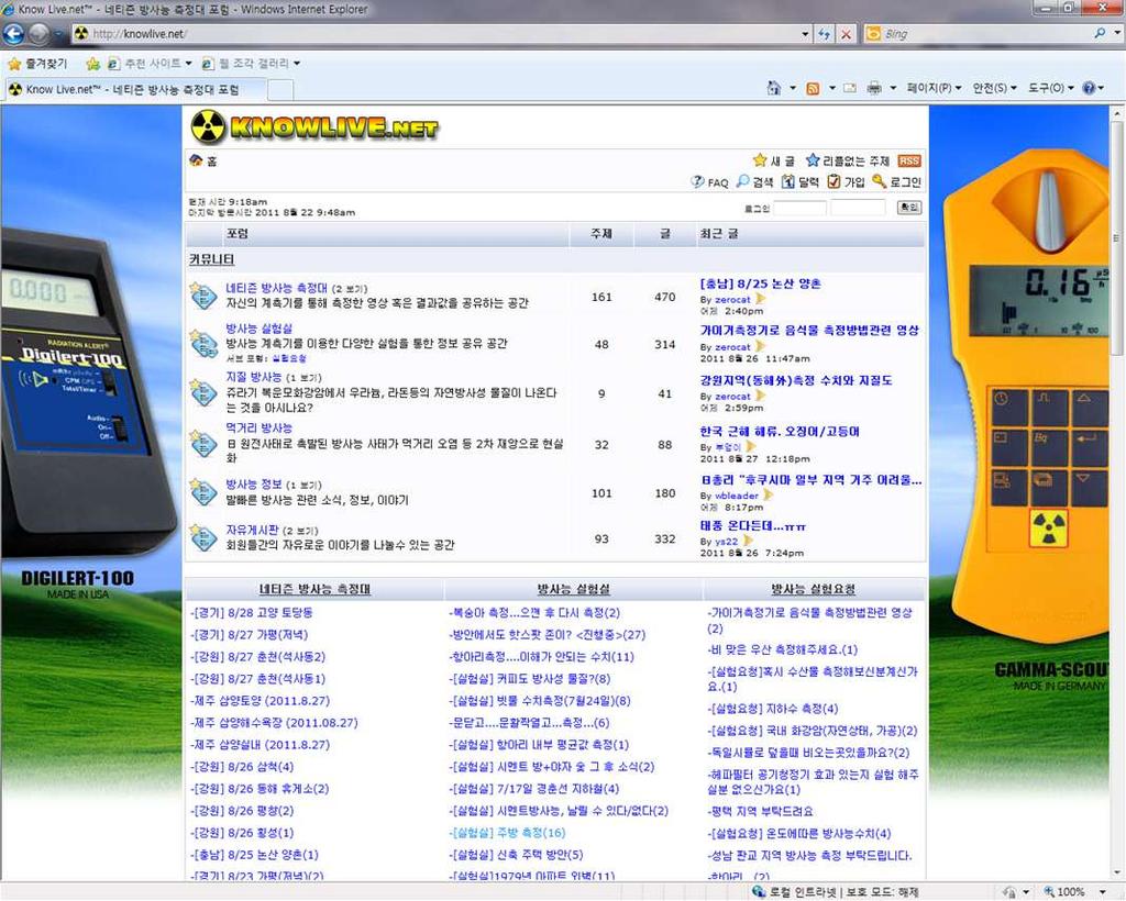 네티즌방사능측정대포럼운영 Ⅳ.
