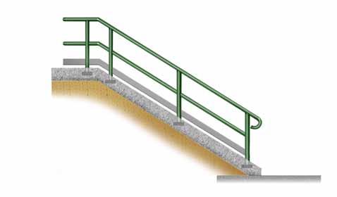 3-3. 유해 위험작업별안전작업방법 계단과발판사다리의난간 - 1m 이상인계단의개방된측면에는계단참을포함하여각층의계단전체에걸쳐서 1개이상의안전난간을설치한다. - 계단폭이 1.2 m이상및모든발판사다리에는 2개의안전난간이있어야한다.