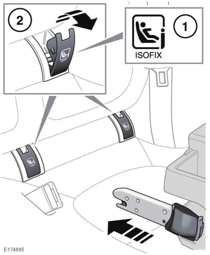 어린이의안전 ISOFIX 어린이시트와 I-SIZE 어린이시트 중앙뒷좌석에는 ISOFIX 어린이시트나 i-size 어린이시트를설치하지마십시오. ISOFIX/i-Size 앵커는중앙뒷좌석에설치한 ISOFIX 어린이시트나 i-size 어린이시트를지탱하게되어있지않았습니다. 어린이시트를설치하기위해제거한헤드레스트는안전하게보관하십시오.