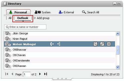6.10.1 Outlook 그 룹 Avaya IP Office Plug-in를 통 해 연 락 처 업 로 드201 가 Microsoft Outlook에 서 one-x Portal로 수 행 가 능 합 니 다. 이 프 로 세 스 로 Outlook 그 룹 이디 렉 토 리가 젯 에 생 성 됩 니 다.