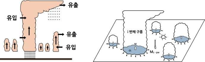 42 7 장대기물리과정및모수화 7.5 격자및아격자규모구름물리과정 여기서 Q, M, D, D L c ' s' LQ z ' q' LQ z s q L L M 는각각응결 / 증발속, 구름의총질량속, 정적에너 지와비습에대한구름의총유출항을나타낸다. 즉, 적운앙상블에대해총질량속과유출속을계산하게되면격자규모의열에너지및비습보존방정식에적운앙상블에의한효과를고려할수있게된다.