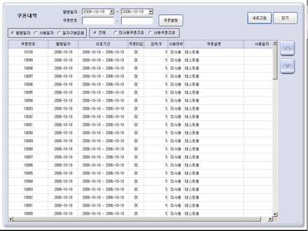 쿠폰등록창에서각항목을입력하고 [ 등록 ] 버튼선택 3. 쿠폰발행메시지창에서 [ 확인 ] 버튼선택 4.