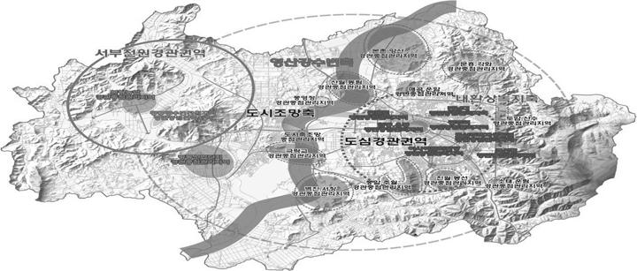 경관지구(9개소) 자연경관지구(1개소) : 산월동 봉산공원 주변(0.2 ) 경관지구 해제 수변경관지구(3개소) : 영산강변(산월동) 경관지구(0.