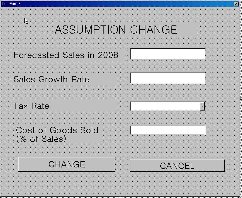 UserForm2.TextBox2.Value = Format(Worksheets("Assumption").Range("D4").Value, "##.00%") UserForm2.TextBox3.Value = Format(Worksheets("Assumption").Range("D5").Value, "##.00%") UserForm2.TextBox4.