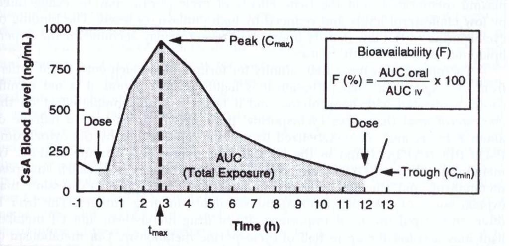 Ⅱ. TDM of Immunosuppressants 1. Calcineurin inhibitors(cni) Cyclosporine(CsA) Cyclosporine은친유성의거대한폴리펩타이드약물이고담즙에의해분해된다.