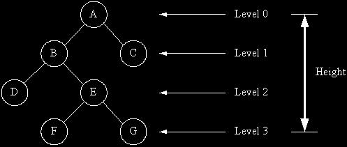 트리의레벨, 높이 트리의레벨 루트노드를레벨