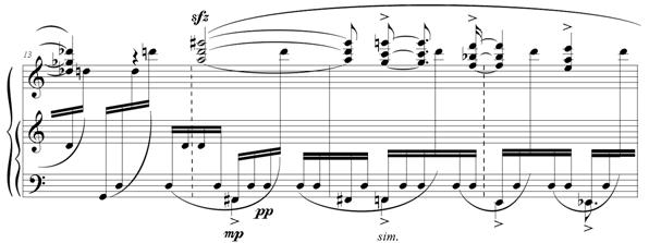 20 세기음악에나타난대위의양상들 (Ⅲ) 271 < 예 36> 리게티 피아노연습곡 제 6