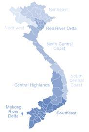 1.4. 지역별특성 (1) 행정구역체계 제1급행정구 : 베트남은 58개의성 (Province) 과 5개의중앙직할시 (Municipality) 가있음.