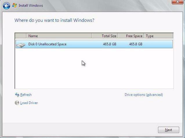 d. Select the Driver to Be Installed( 설치할드라이버를선택합니다 ) 대화상자에서 Next( 다음 ) 를클릭하여드라이버를설치합니다. Where Do You Want to Install Windows(Windows를설치할위치를지정하십시오 ) 대화상자가나타납니다. e.