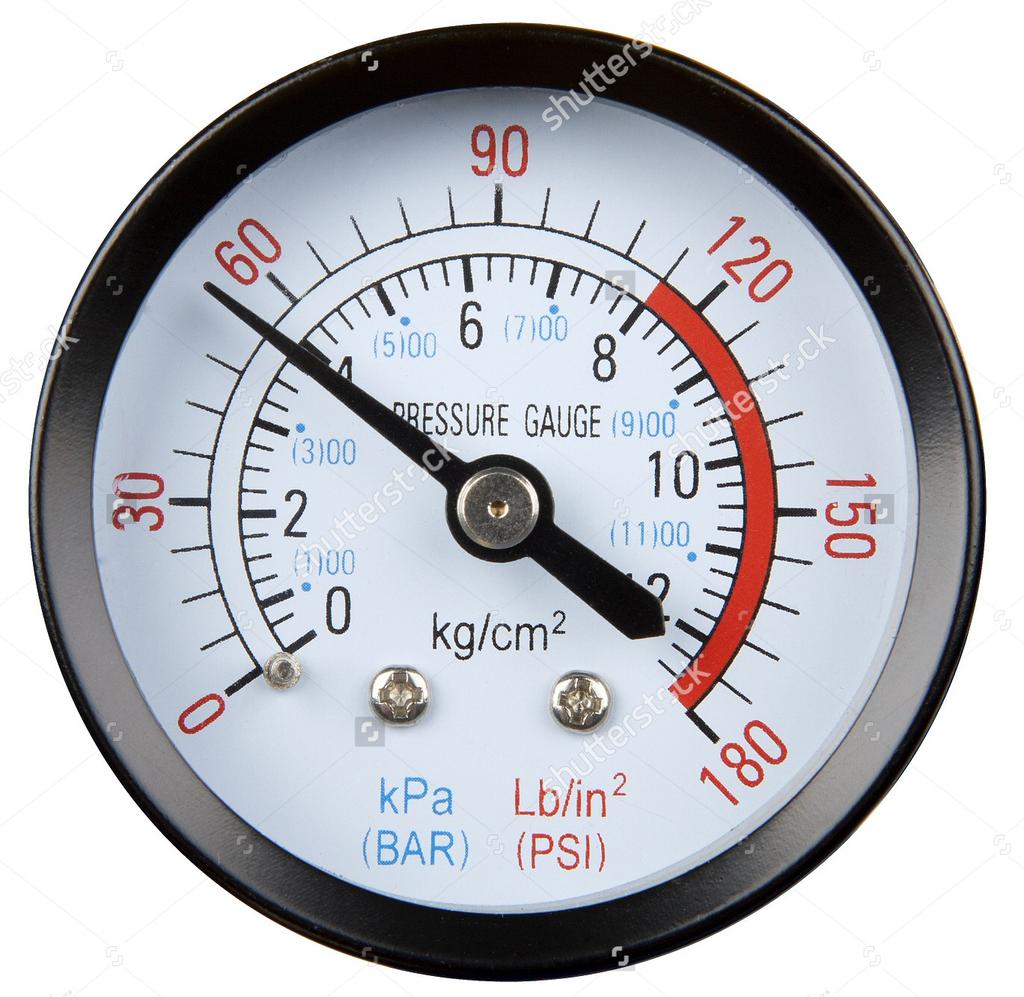 압력 ( Pressure ) 임의의물체의표면에대하여단위면적에가해지는수직으로받는힘의크기로정의되며 kgf/ cm2,psi,mpa,bar 가대표적인압력단위이다. 1 kgf/ cm2 ( 제곱미터당중량킬로그램 ) : kgf/cm2( 비법정계량단위 ) 1 kg/m2= 9.