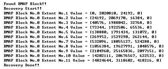 894 XFS 파일시스템내의삭제된파일복구기법연구 Table 2. Test and development environment 구분 Linux type Kernel version Development Tool Programming language 내용 Slackware 3.1.