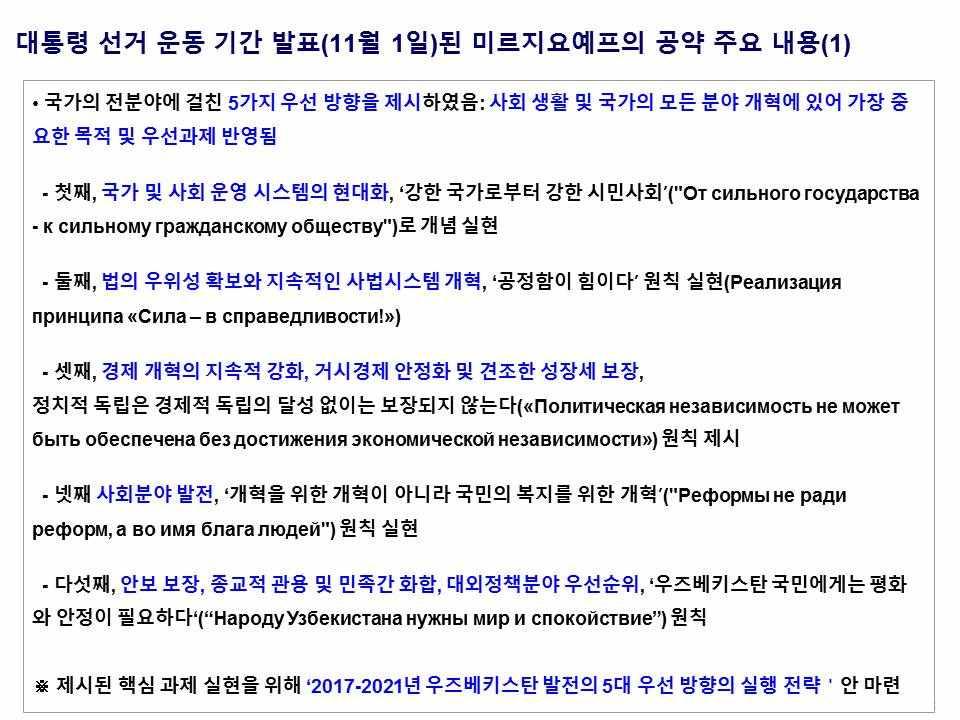 우즈베키스탄경제발전전략의내용과특성