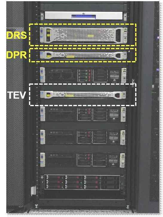 설치서버들의하드웨어사양세부목록 DRS DPR TEV Model HP ProLiant DL380p Gen8 HP ProLiant DL360p Gen8 HP ProLiant DL360p Gen8 CPU Intel Xeon E5-2620 v2 (2.1GHz/6-core) Intel Xeon E5-2640 v2 (2.