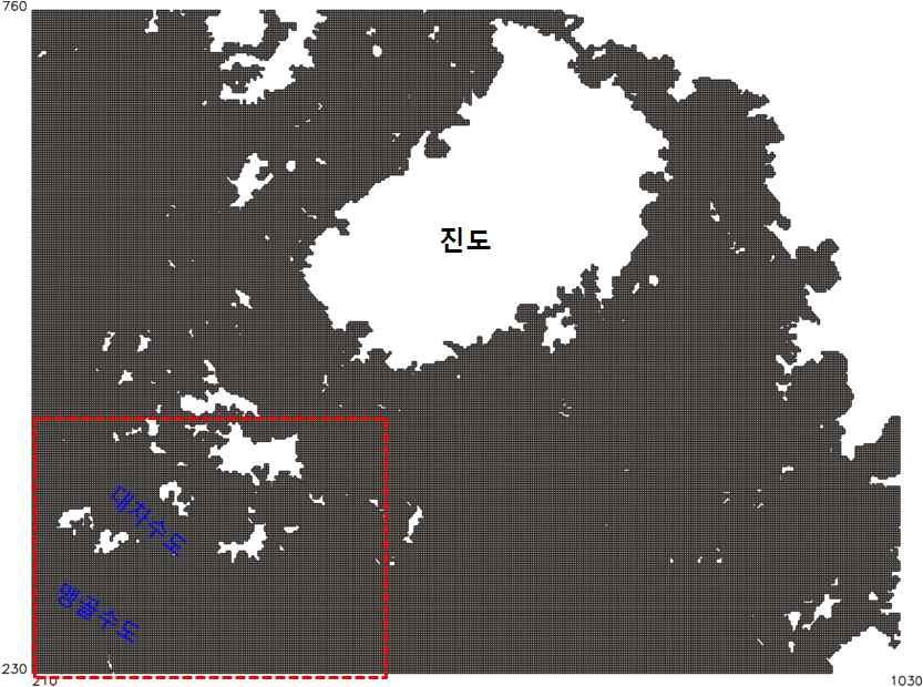 이를통해연안역에서의조류예측을위한해상도에대해개략적인평가와기준을삼을수있는근거를마련나 독자해일모델시스템수립 조석 조류모델정확도실험 음해기법을채용한조석 조류계산코드를테스트하기위하여연구기간중발생한세월호침몰인근해역에대한조류재현실험을실시