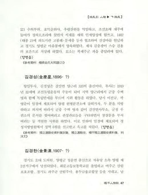 姓 ~B~ 物 姓 ~ 12) 수의부위, 호익순위사, 우령산원을역임하고, 조선초에제주에들어가정의오조리에살면서서재를세워인재양성에힘쓰고, 1402 ( 태종 2) 에좌도지관고봉례 문세충등과협조하여진상마를헌납하고경기도양평군마유봉에서 Ocf육하였다. 제자김충광이스승검용의보은으로치상례하였다. 묘소는북제주군파읍종달리에있다.