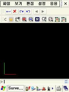 SurveyPro GNSS 컨트롤러소프트웨어 3. 파일 - 화면설정 그림 1 파일 - 화면설정 v 캐드에서지원되는기본툴바를 ON/OFF 한다.